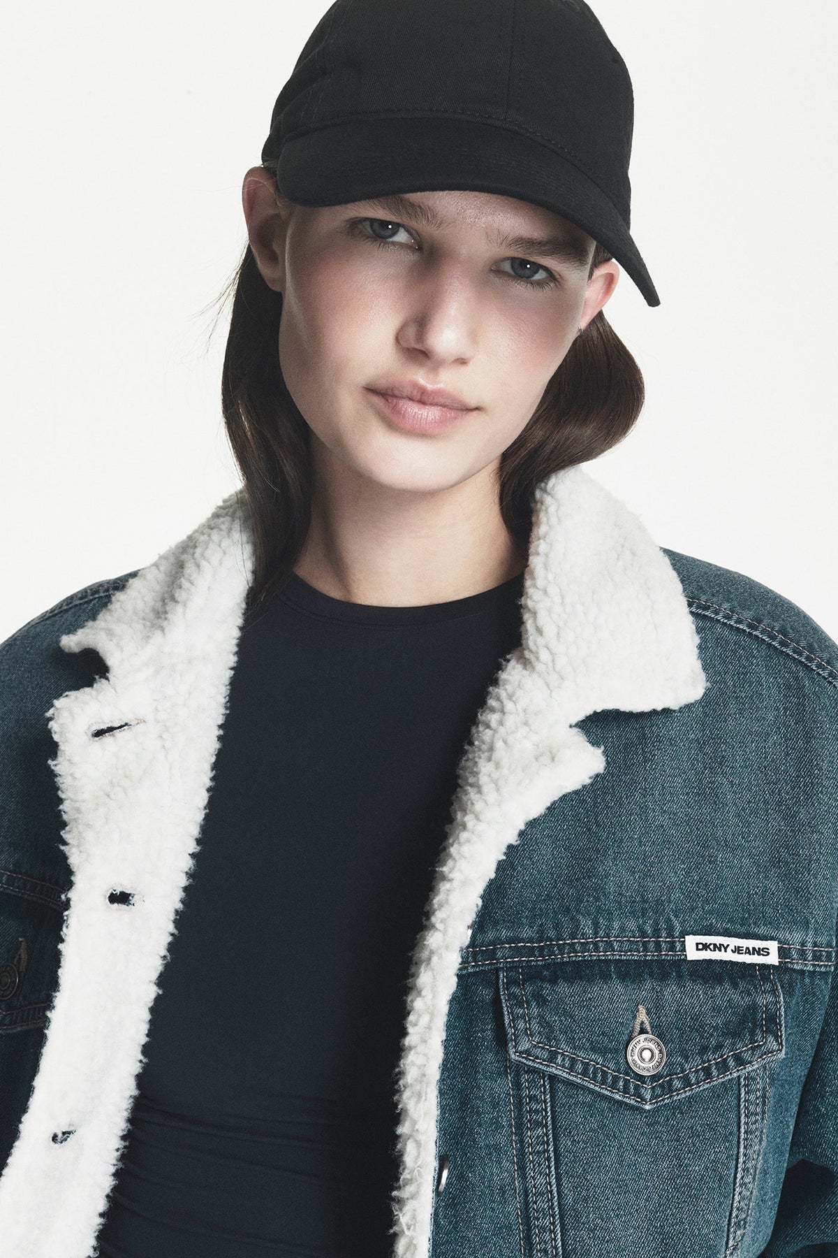 SHERPA COLLAR DENIM TRUCKER JACKET Fordham | DKNY