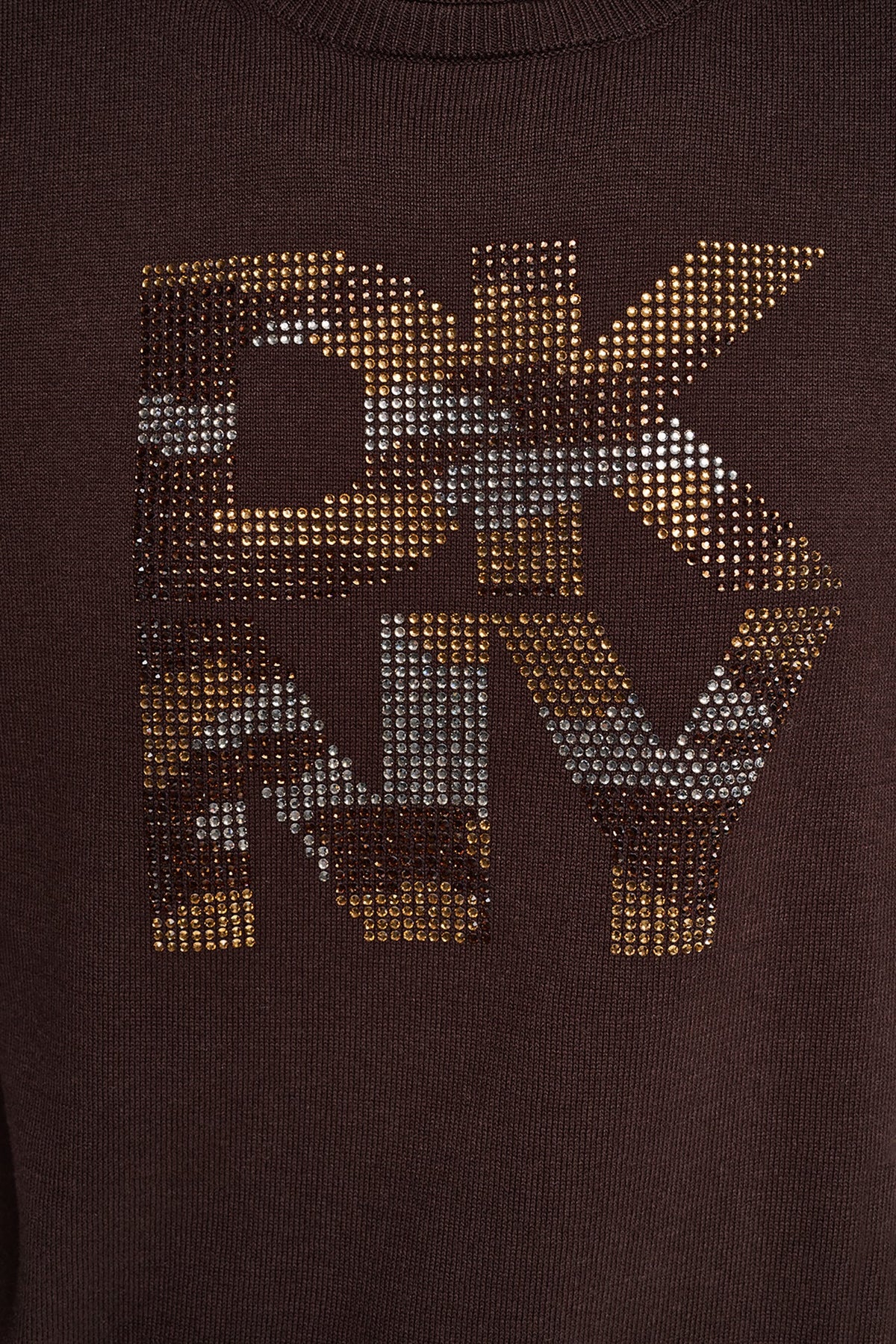 CAMO RHINESTONE LOGO SWEATER Espresso | DKNY