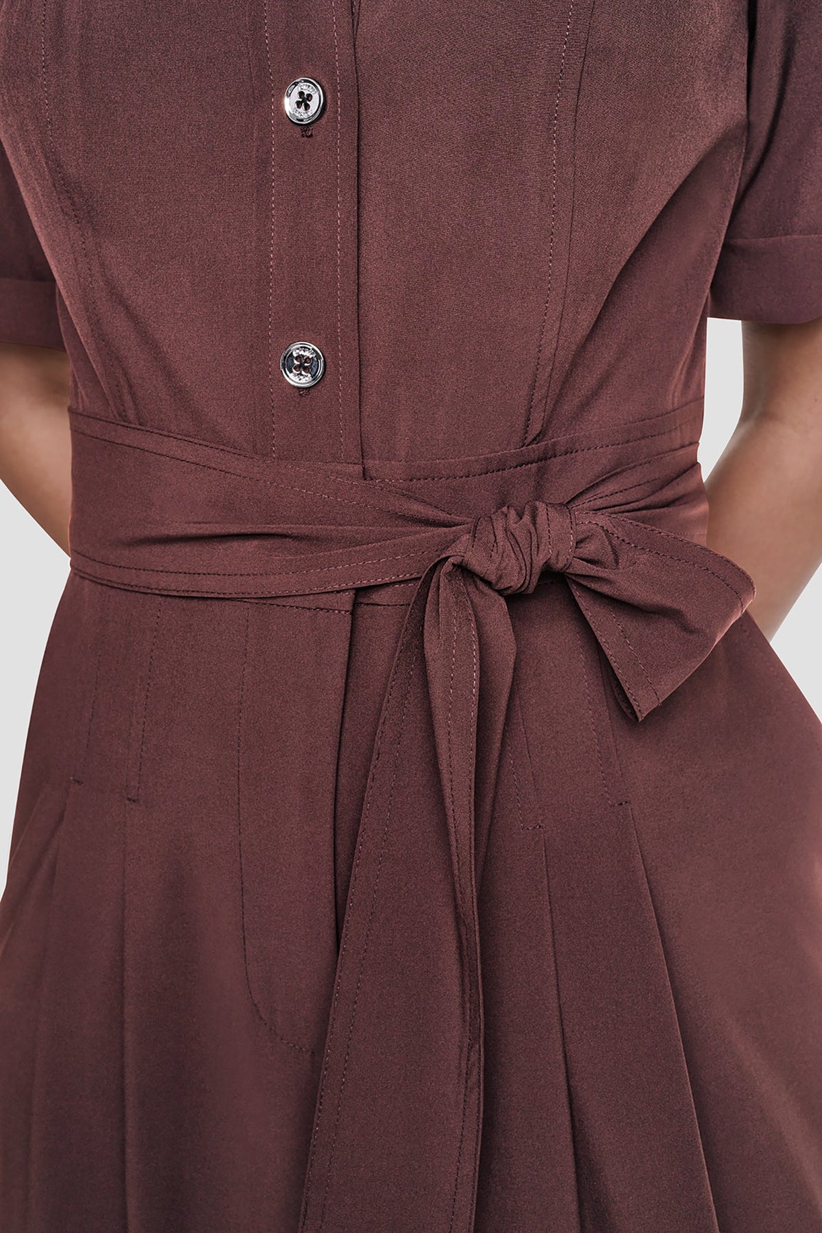 SHORT SLEEVE WIDE-LEG JUMPSUIT Java | DKNY