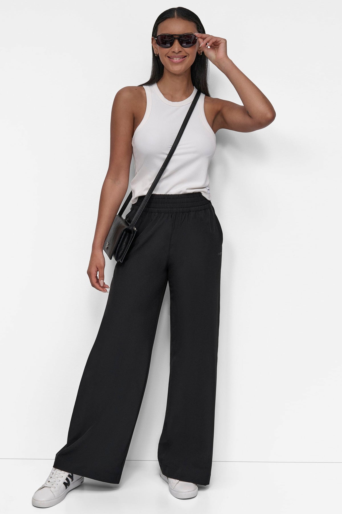 HIGH-RISE WIDE-LEG PANT Black | DKNY