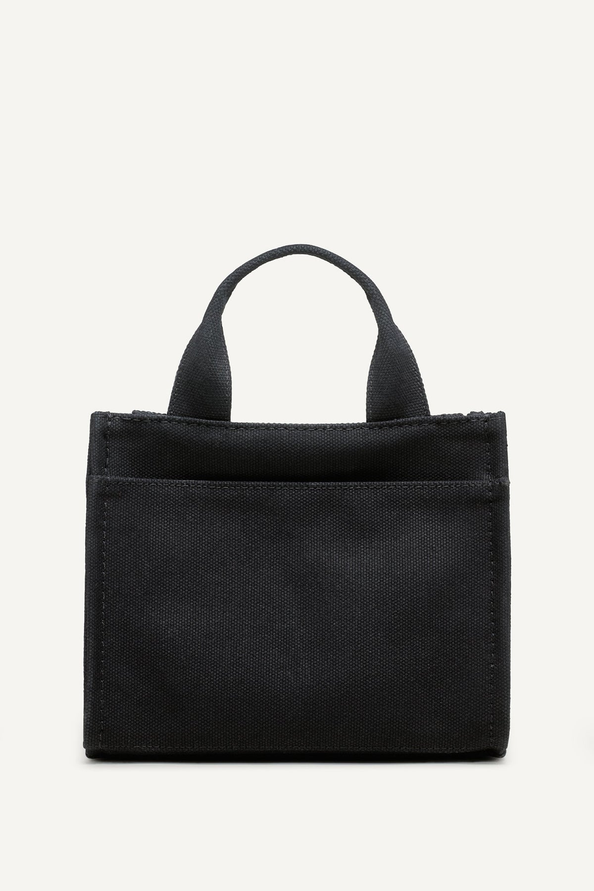 HADLEE CANVAS SMALL LOGO TOTE BLACK/SILVER | DKNY