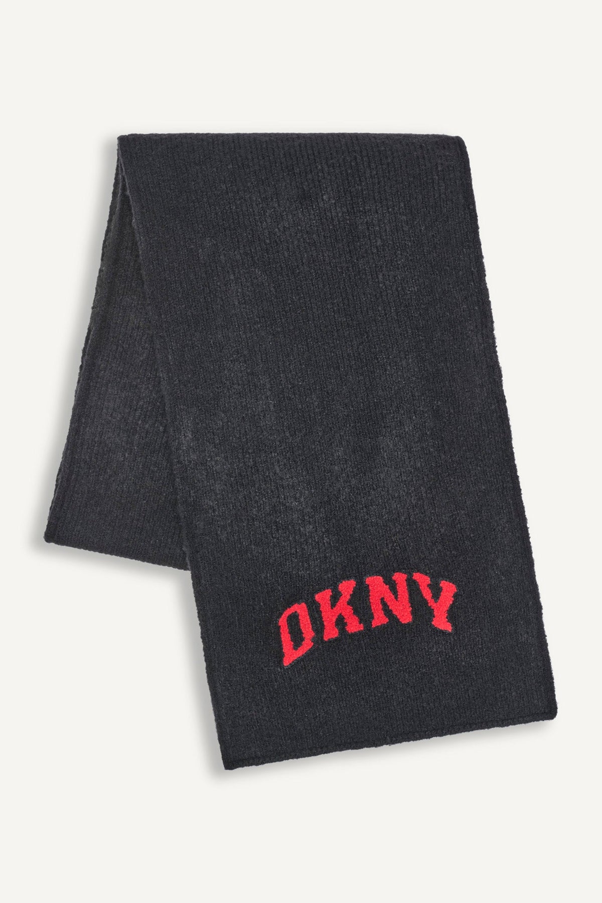 VARSITY KNIT LOGO SCARF Grey | DKNY
