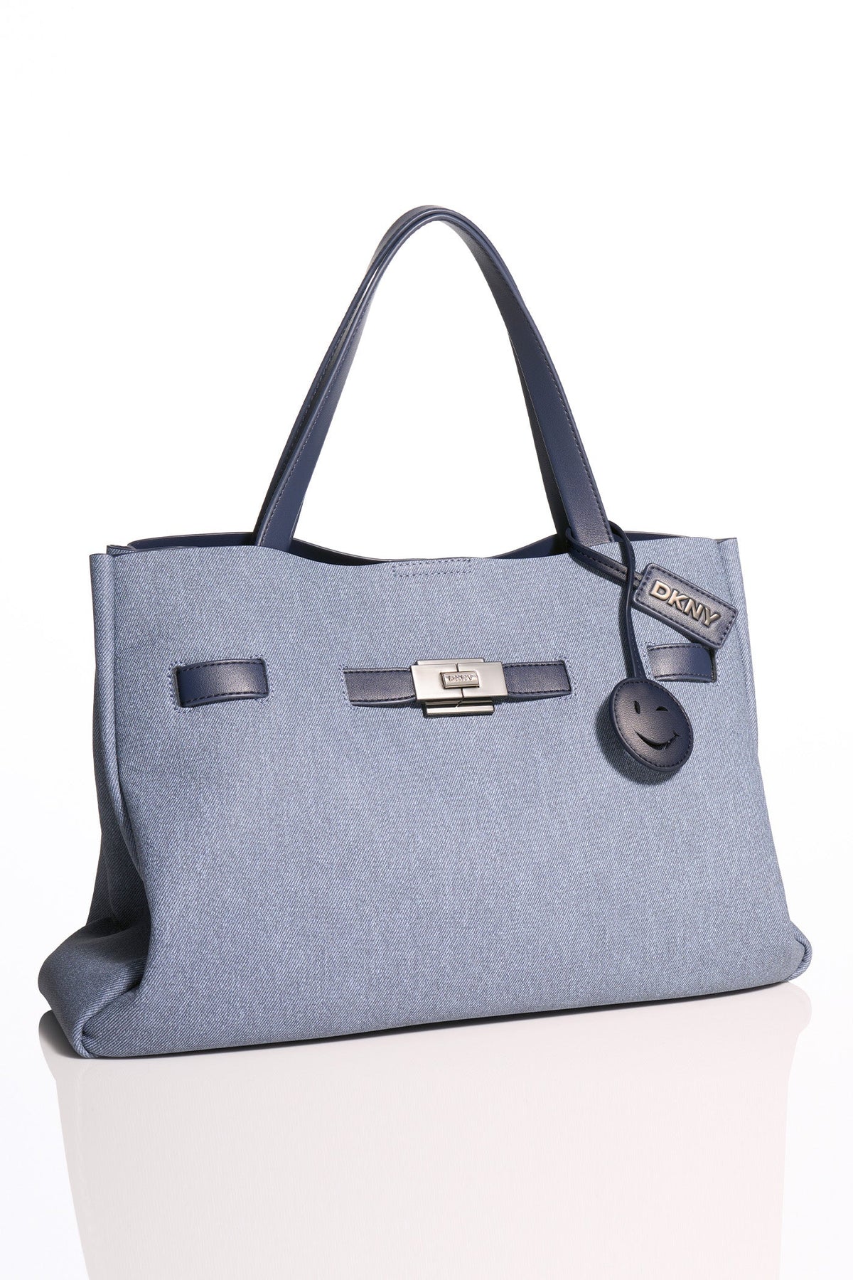 BRYAR DENIM LARGE SATCHEL Denim | DKNY