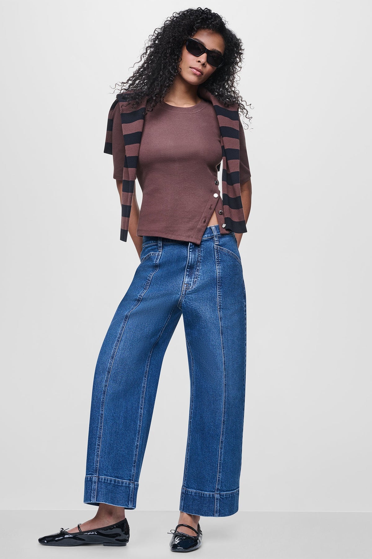 SHORT SLEEVE ASYMMETRIC TOP Eggnog | DKNY