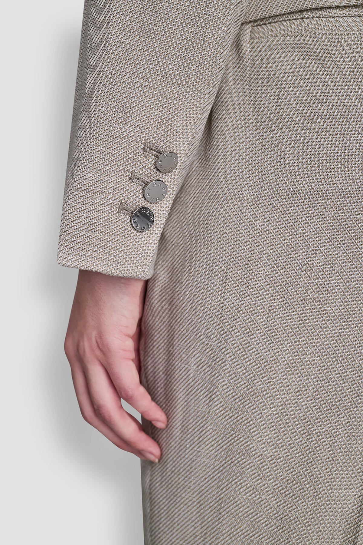 CROPPED SINGLE BUTTON BLAZER Pebble/White | DKNY