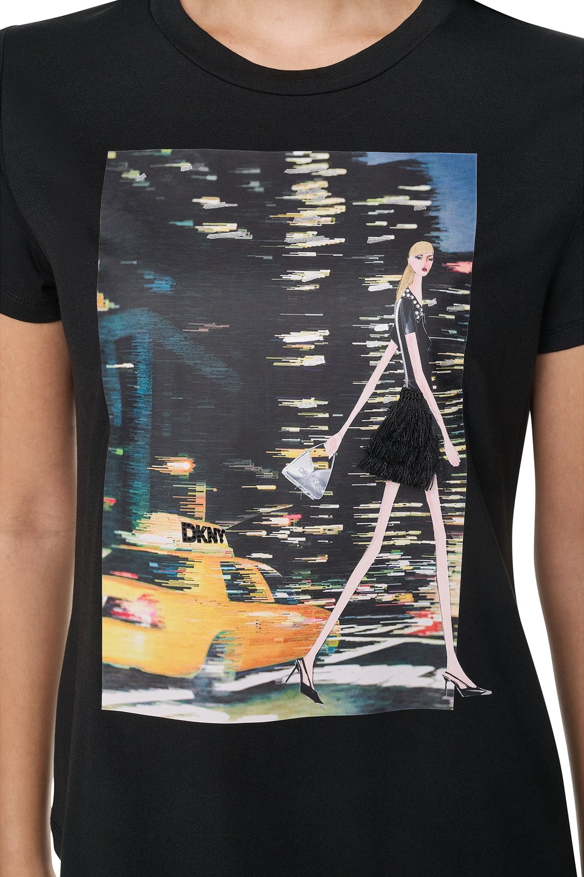 NYC NIGHTS GRAPHIC TEE White | DKNY