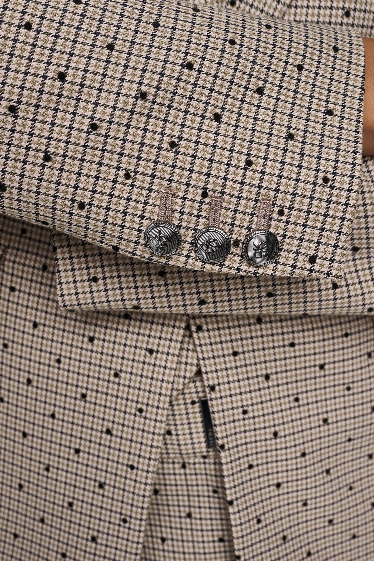 ONE BUTTON COLLAR BLAZER Travertine/Black | DKNY