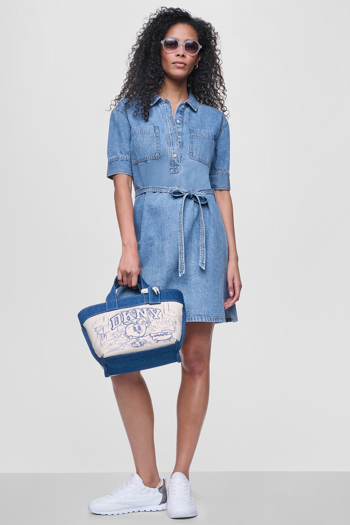 DENIM BUTTON-FRONT SHIRT DRESS Cooper | DKNY