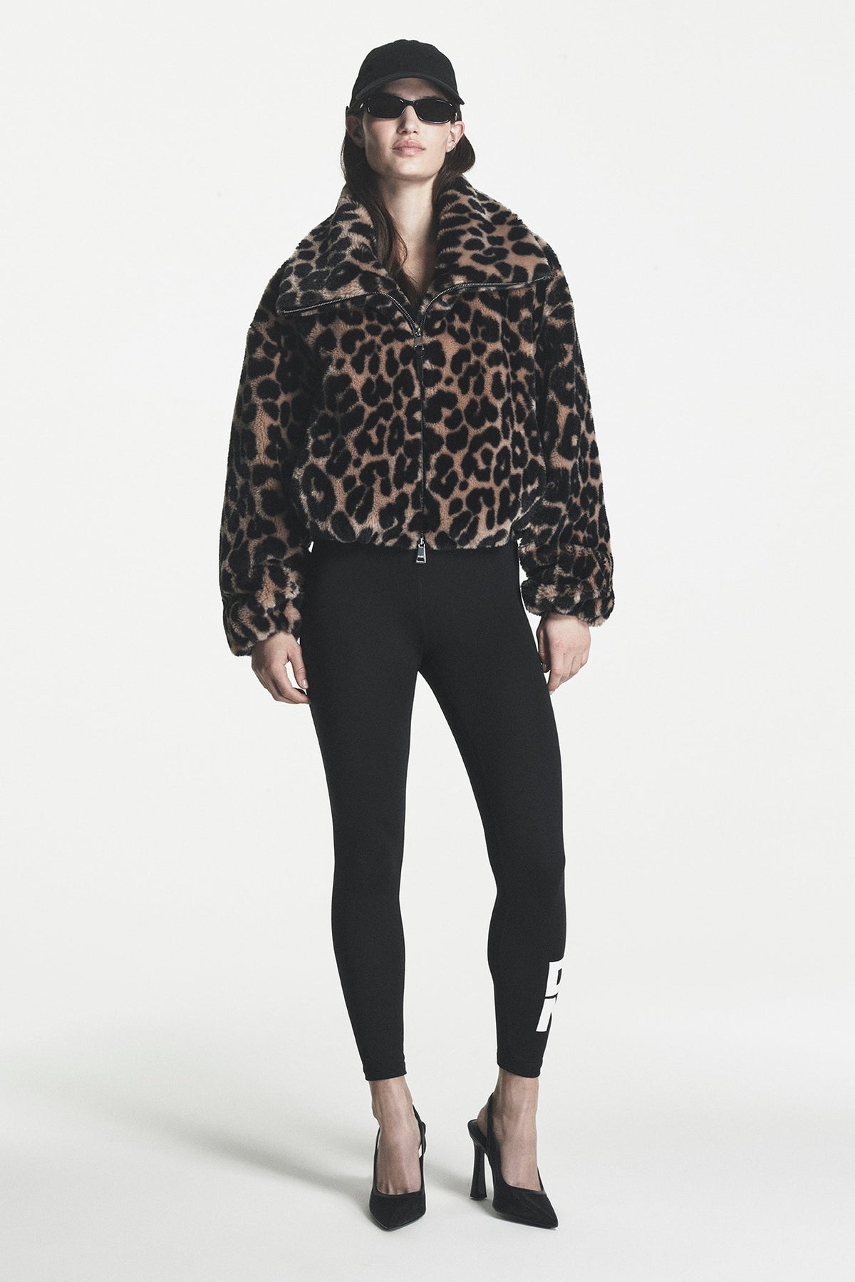 FAUX FUR BUBBLE HEM JACKET Leopard | DKNY