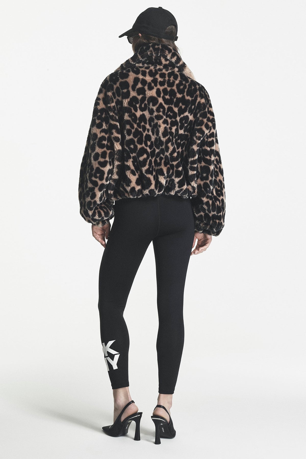 FAUX FUR BUBBLE HEM JACKET Leopard | DKNY