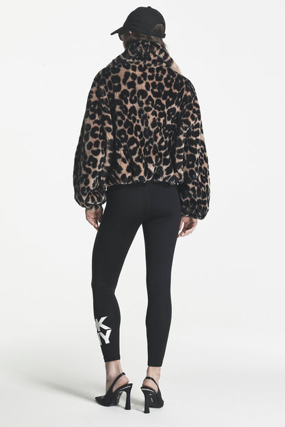 FAUX FUR BUBBLE HEM JACKET Leopard | DKNY