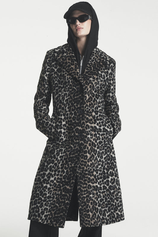 SINGLE BREASTED COAT Leopard | DKNY