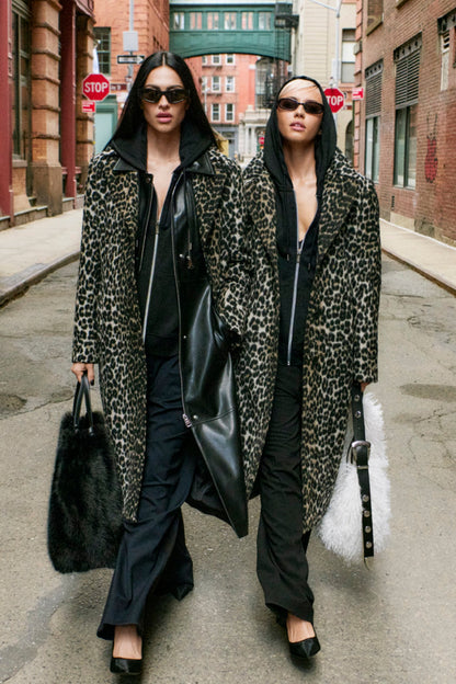 SINGLE BREASTED COAT Leopard | DKNY