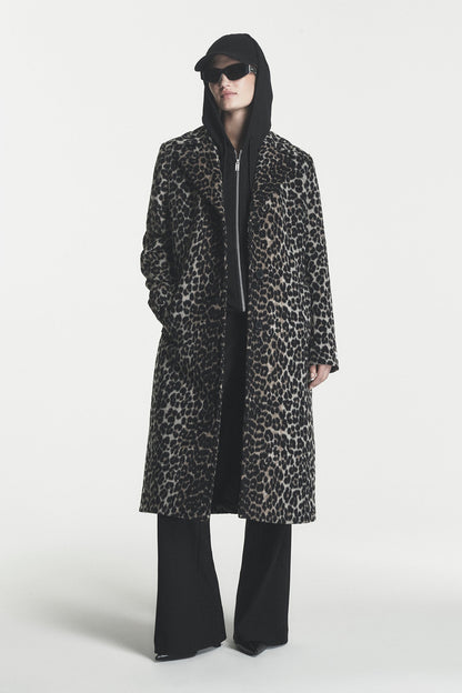 SINGLE BREASTED COAT Leopard | DKNY