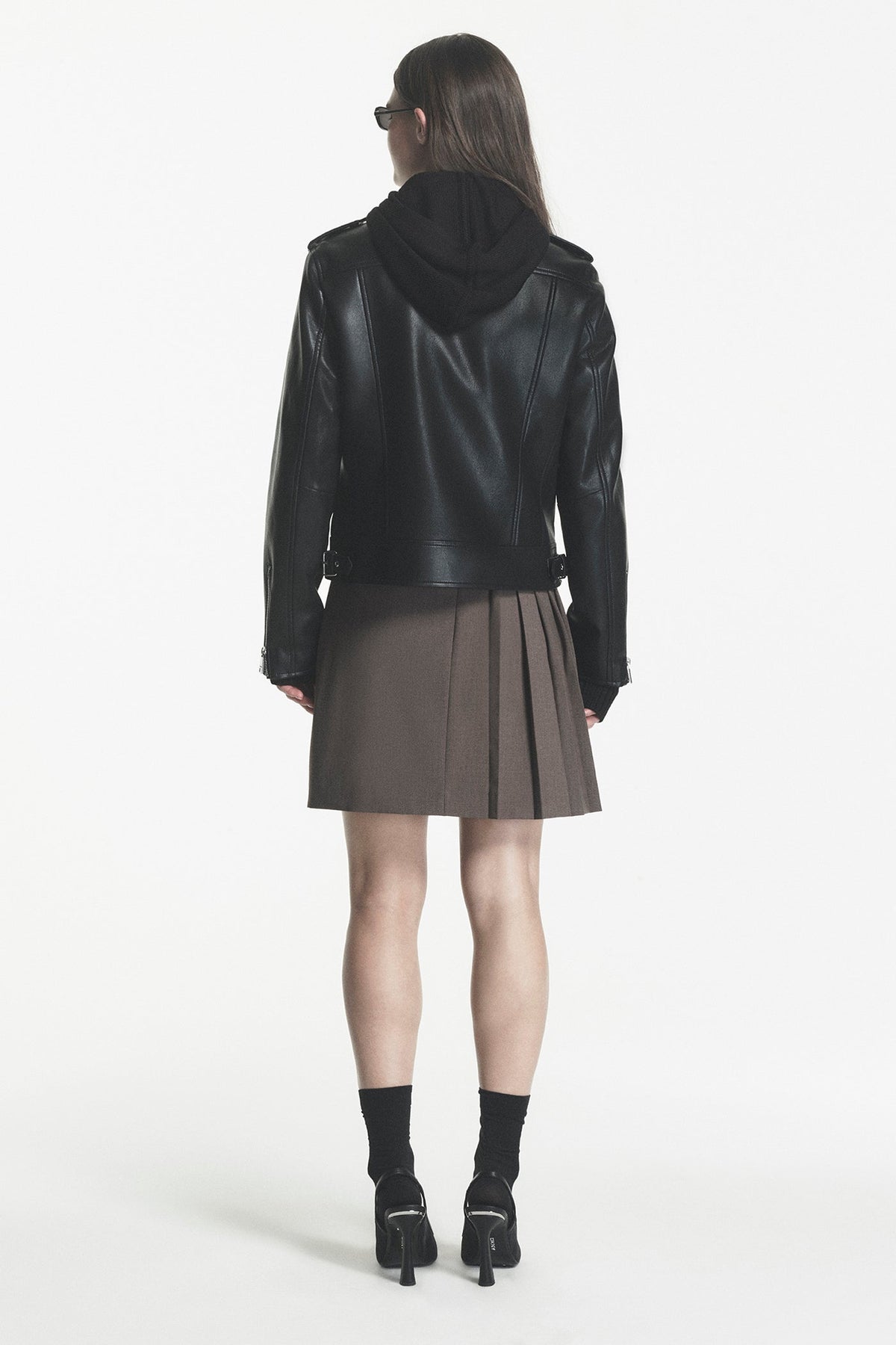 FAUX LEATHER MOTO JACKET Black | DKNY