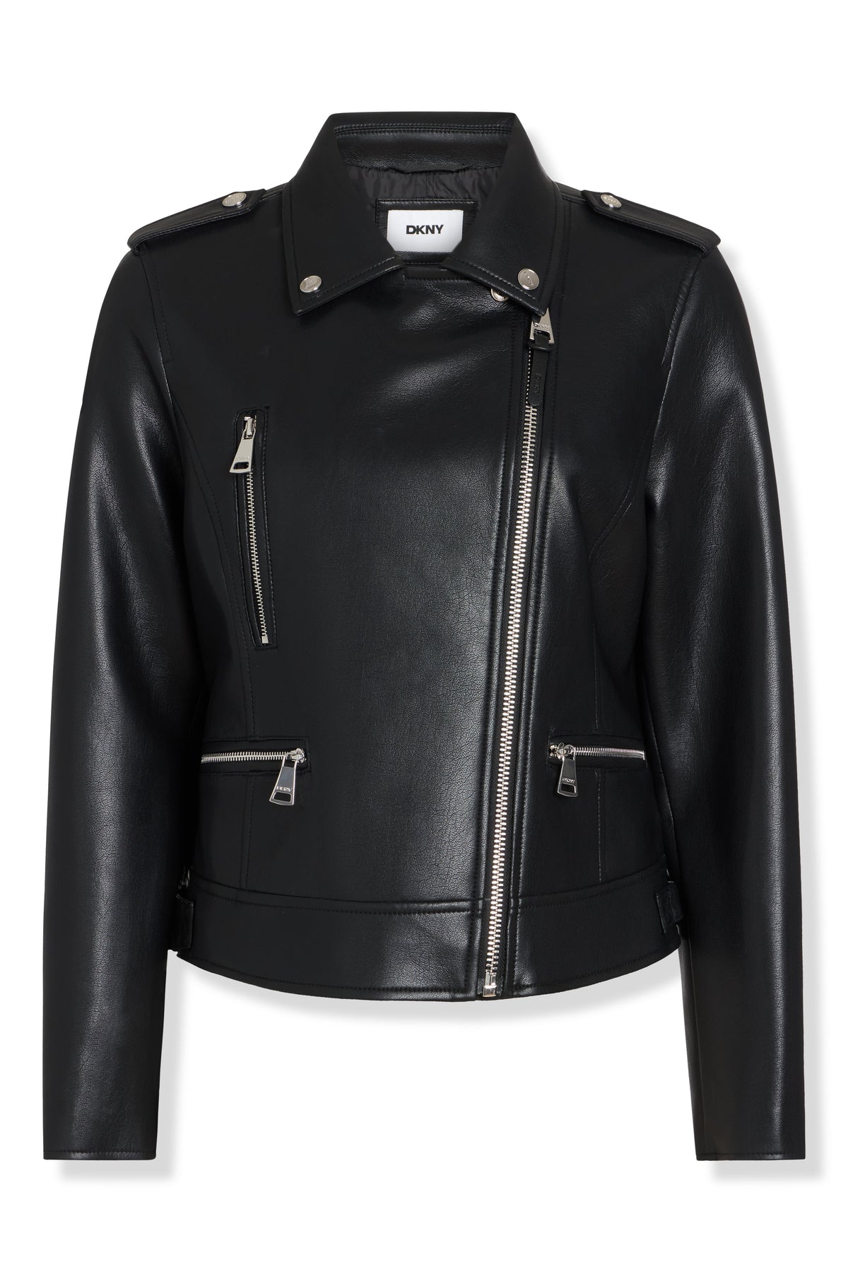FAUX LEATHER MOTO JACKET Black | DKNY