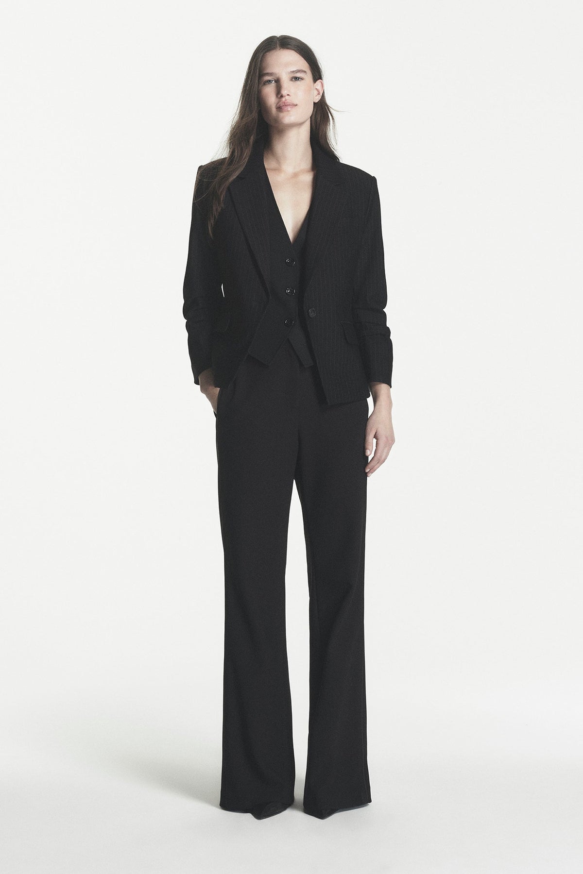 FRONT BUTTON BLAZER Black | DKNY