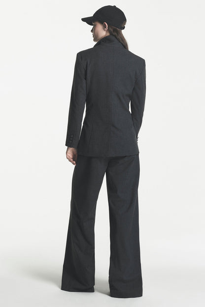 ONE BUTTON BLAZER Asphalt Combo | DKNY