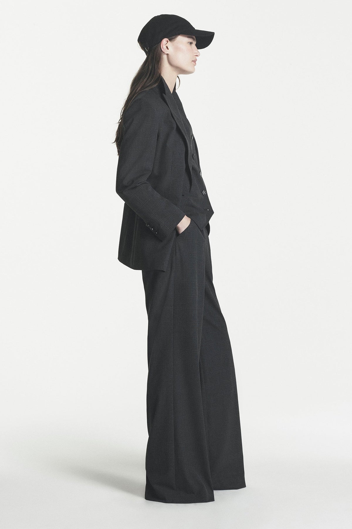 ONE BUTTON BLAZER Asphalt Combo | DKNY