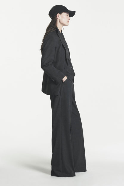 ONE BUTTON BLAZER Asphalt Combo | DKNY