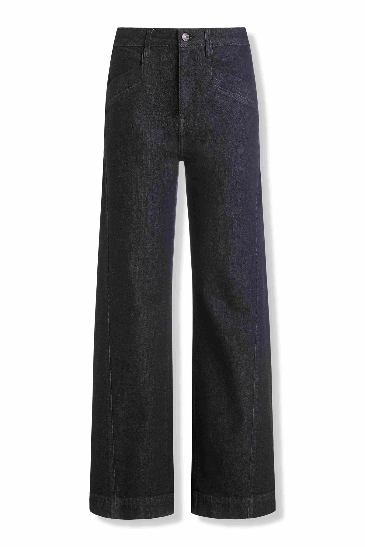 HIGH-RISE FORWARD SEAM WIDE LEG Black | DKNY