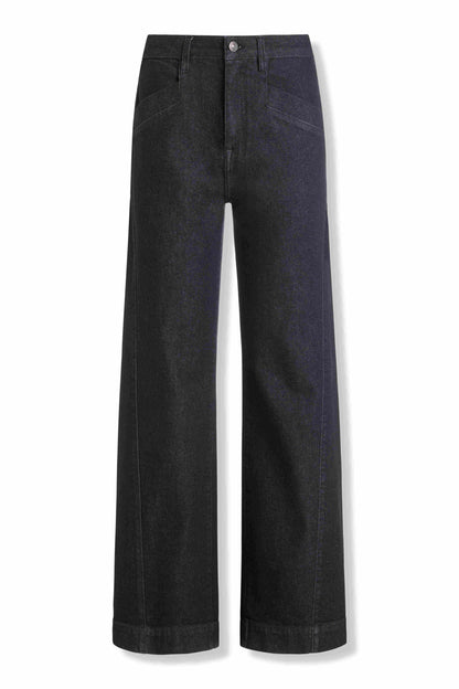 HIGH-RISE FORWARD SEAM WIDE LEG Black | DKNY