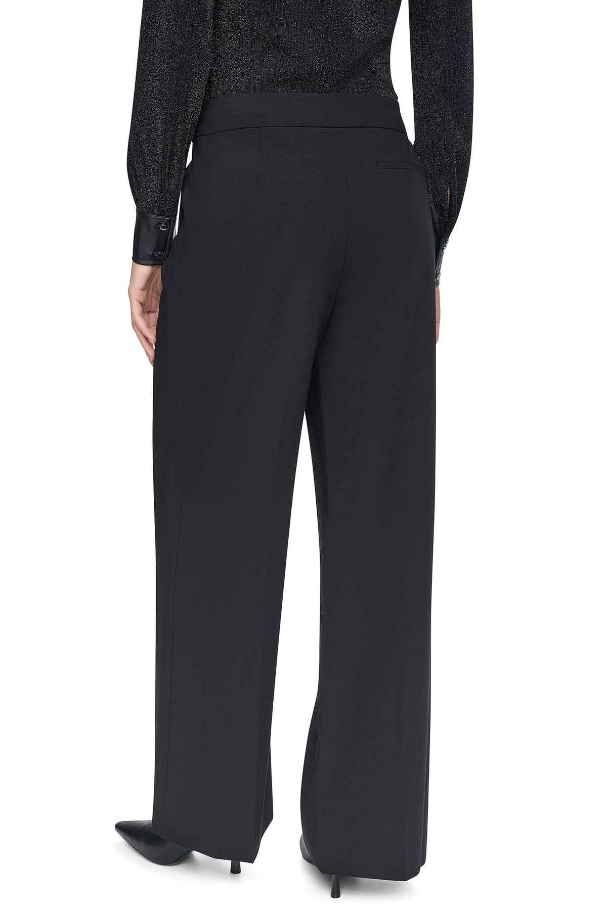 BELTED WIDE LEG TROUSER Black | DKNY