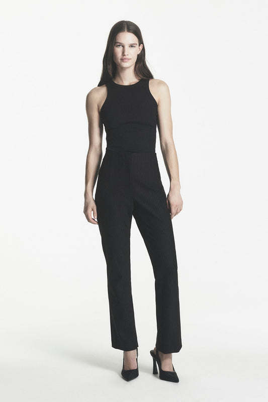 HIGH-RISE PINSTRIPE PANT Black | DKNY