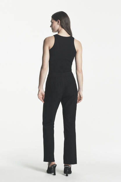 HIGH-RISE PINSTRIPE PANT Black | DKNY