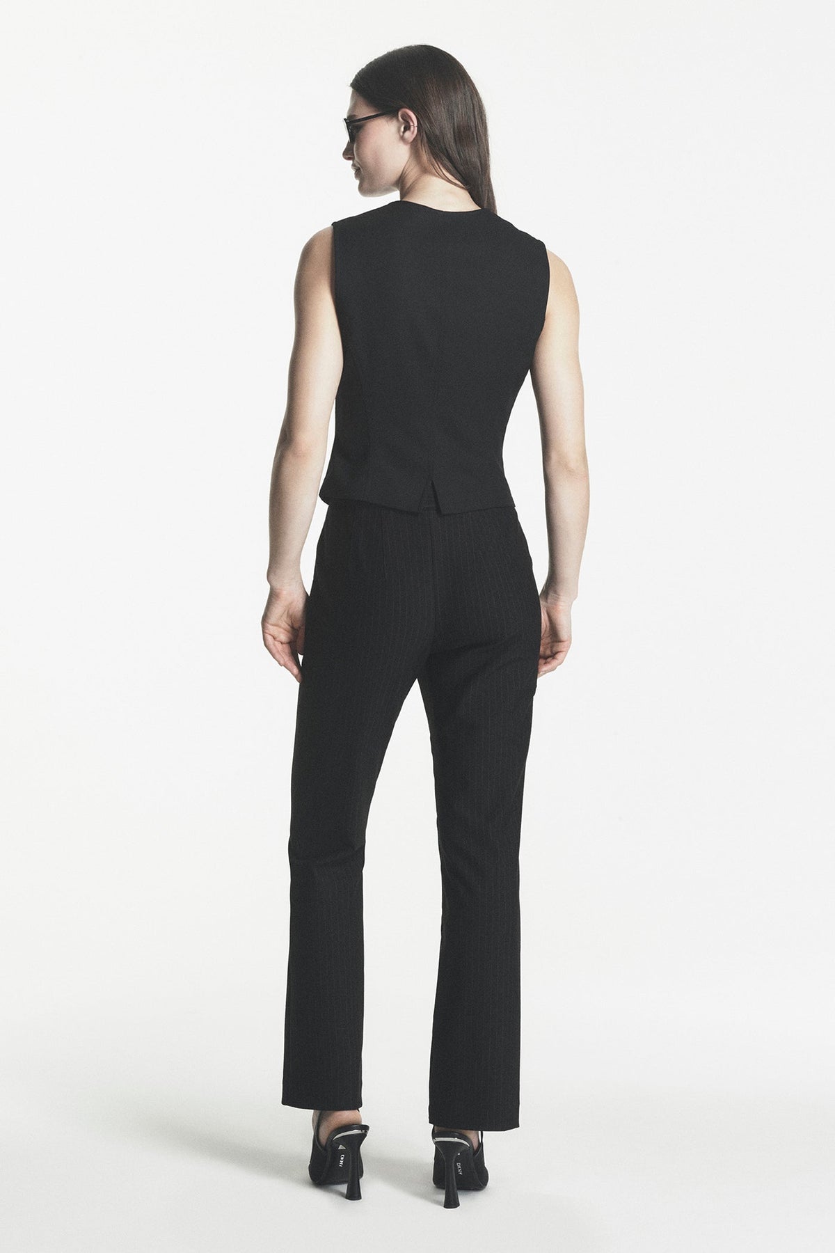 PINSTRIPE STRAIGHT LEG TROUSER Black | DKNY