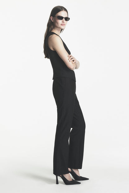 PINSTRIPE STRAIGHT LEG TROUSER Black | DKNY