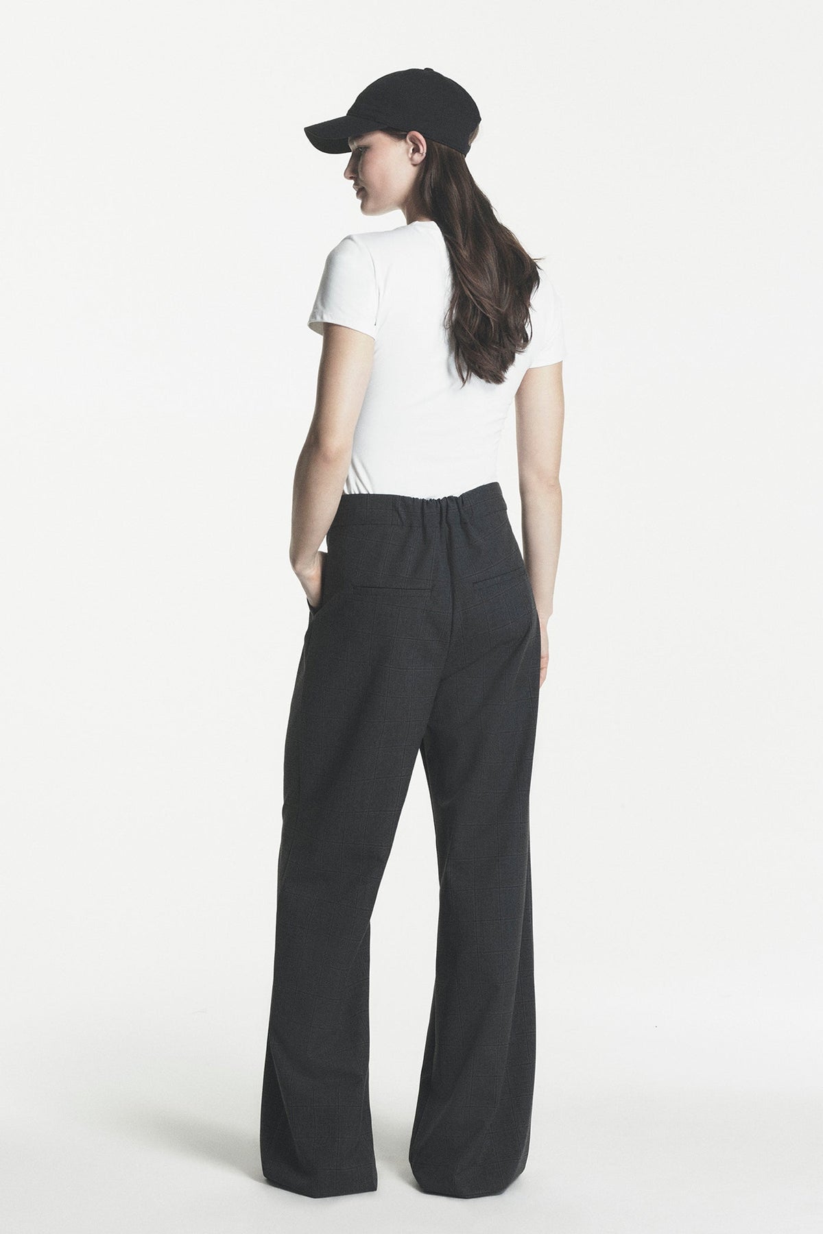 HIGH-RISE WIDE LEG PANT Asphalt Combo | DKNY
