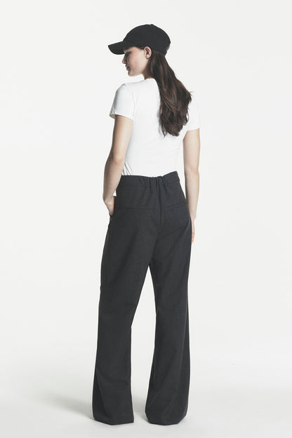 HIGH-RISE WIDE LEG PANT Asphalt Combo | DKNY