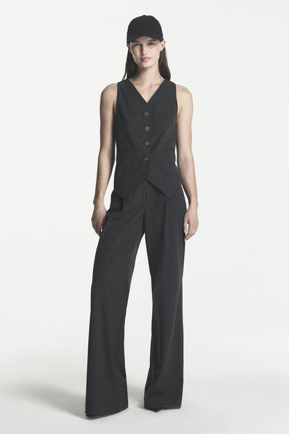 BUTTON FRONT VEST Asphalt Combo | DKNY
