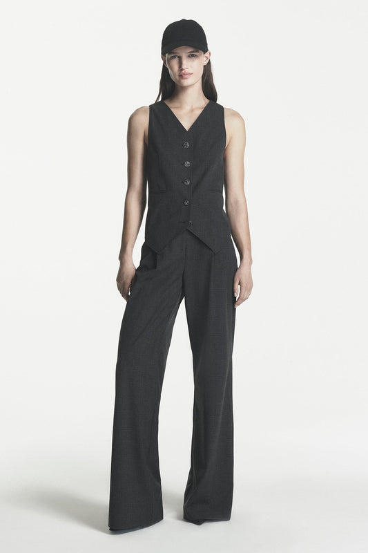 BUTTON FRONT VEST Asphalt Combo | DKNY