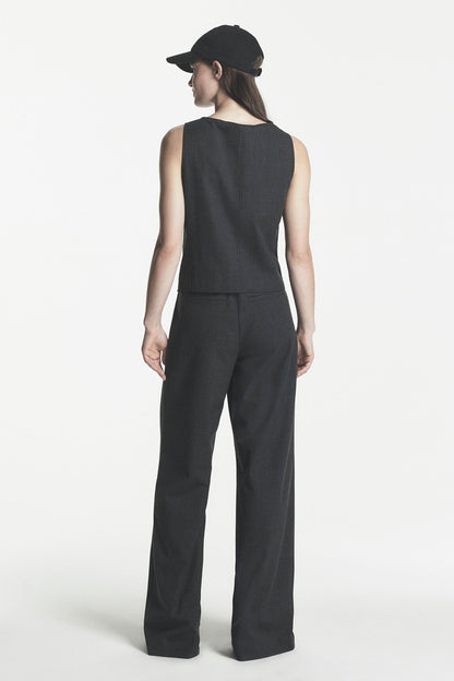 BUTTON FRONT VEST Asphalt Combo | DKNY