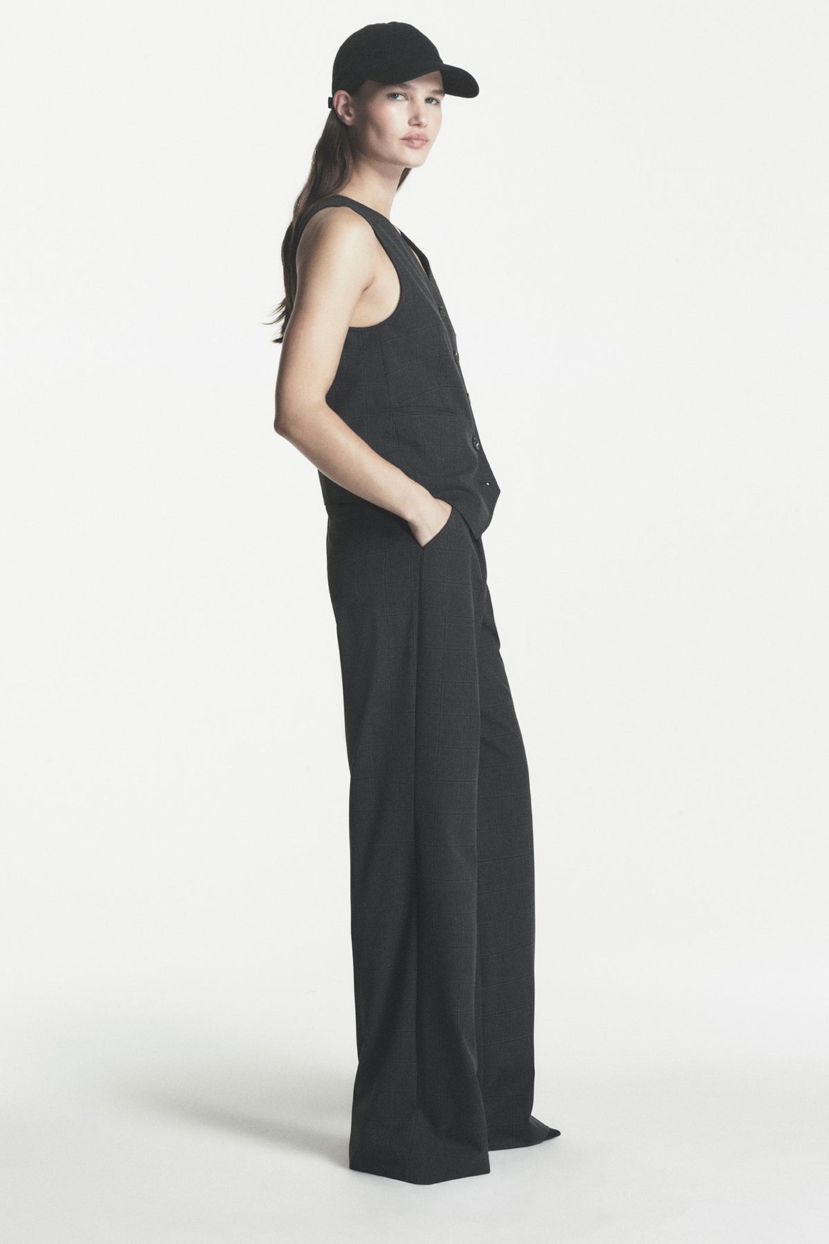 BUTTON FRONT VEST Asphalt Combo | DKNY