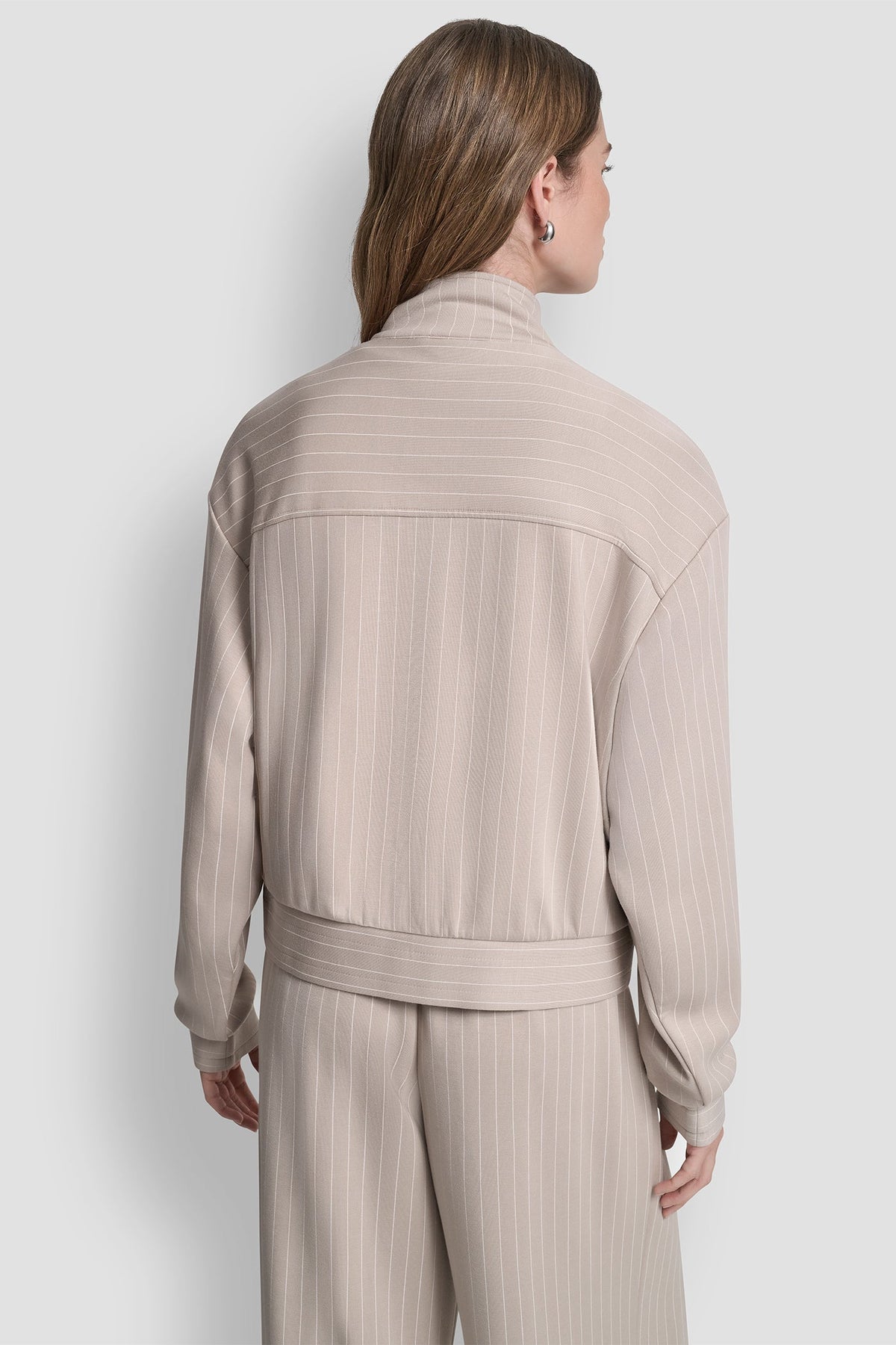 PINSTRIPED TRACK JACKET Black | DKNY