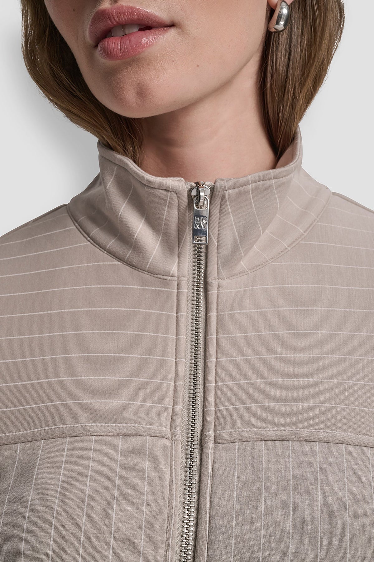 PINSTRIPED TRACK JACKET Black | DKNY