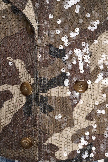 SEQUIN DOUBLE BREASTED TRENCH COAT Travertine | DKNY