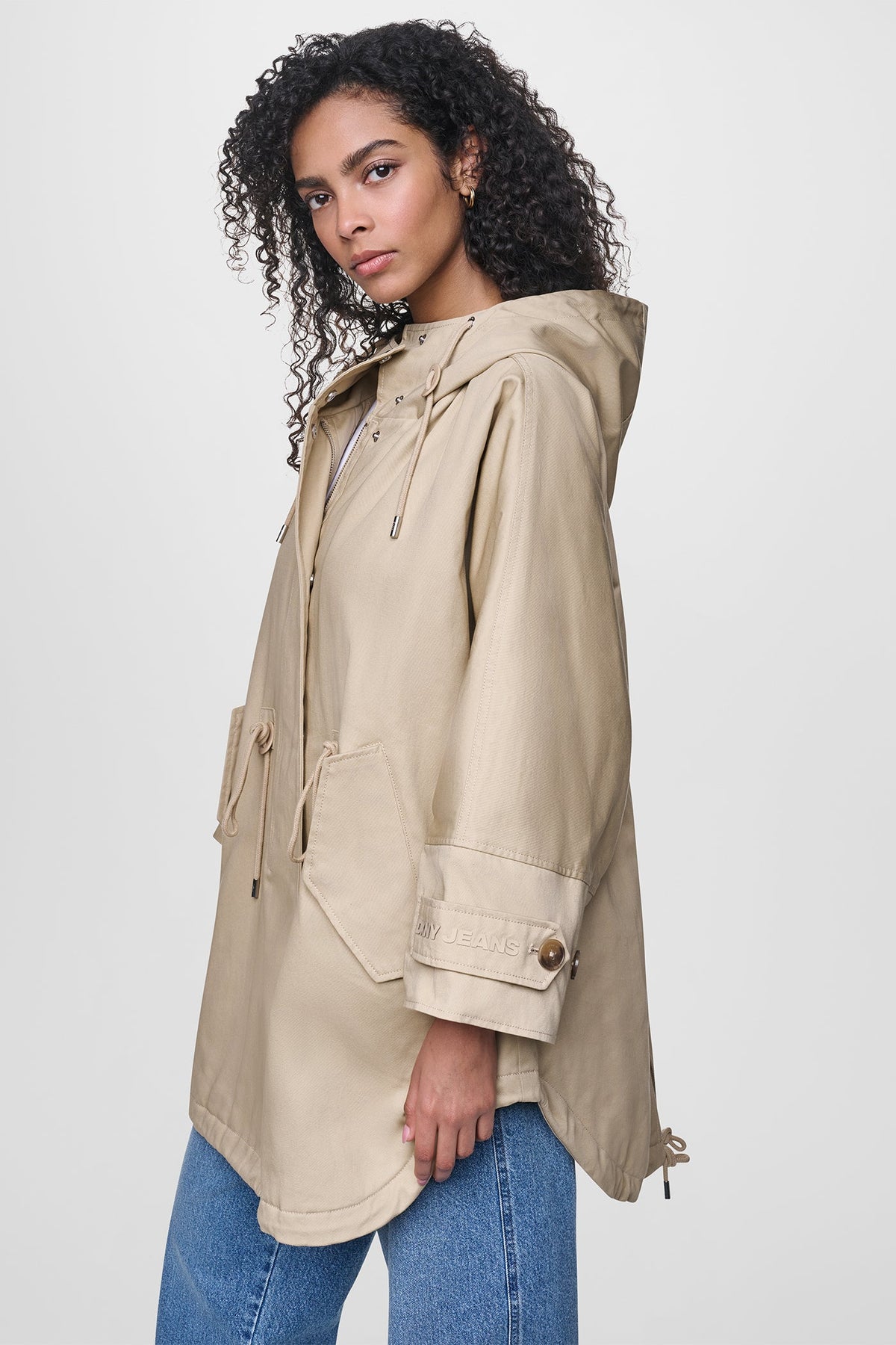 OVERSIZED HOODED ANORAK Travertine | DKNY