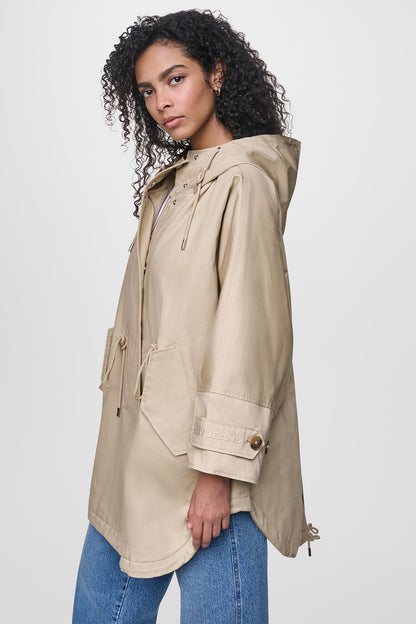 OVERSIZED HOODED ANORAK Travertine | DKNY