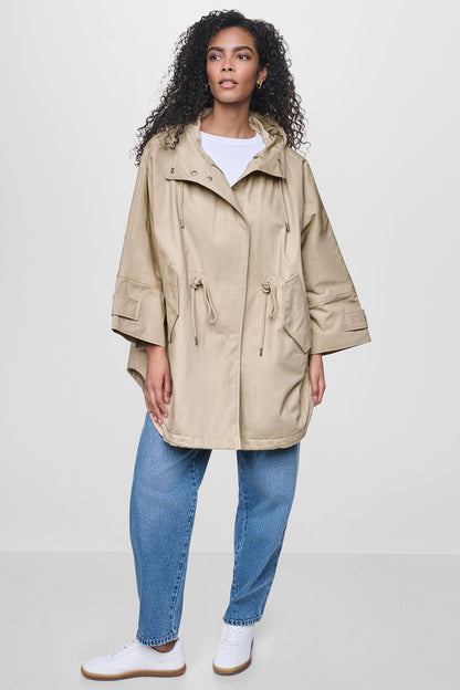 OVERSIZED HOODED ANORAK Travertine | DKNY
