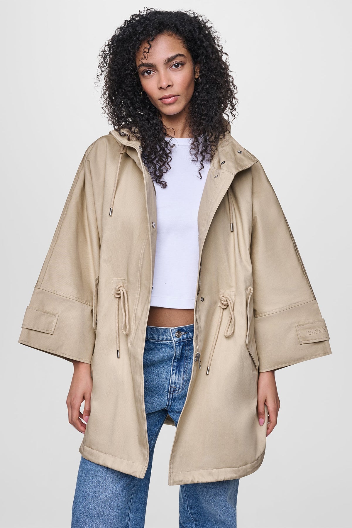 OVERSIZED HOODED ANORAK Travertine | DKNY