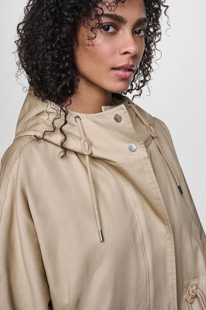 OVERSIZED HOODED ANORAK Travertine | DKNY
