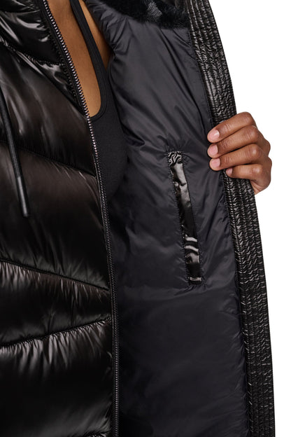 PEARALIZED HOODED PUFFER Bitter | DKNY