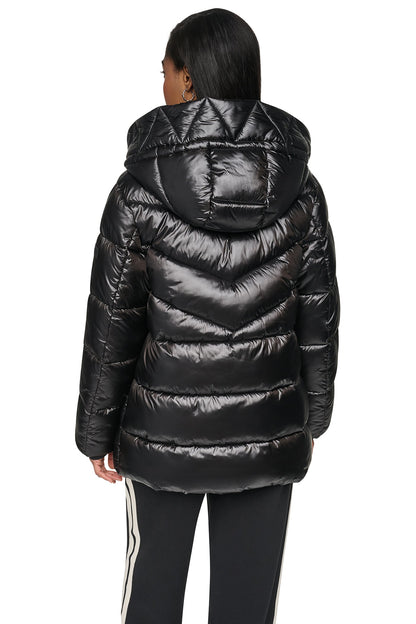 PEARALIZED HOODED PUFFER Bitter | DKNY