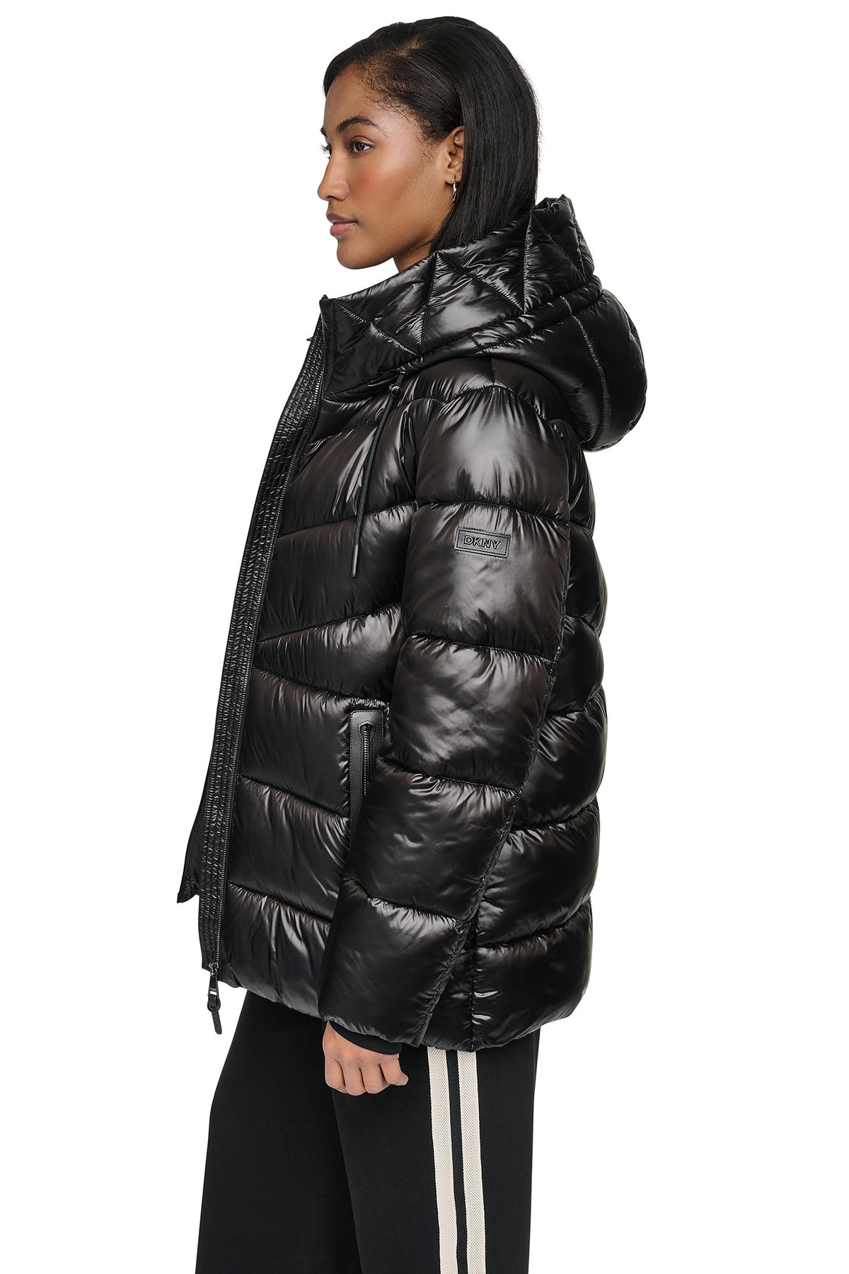 PEARALIZED HOODED PUFFER Bitter | DKNY