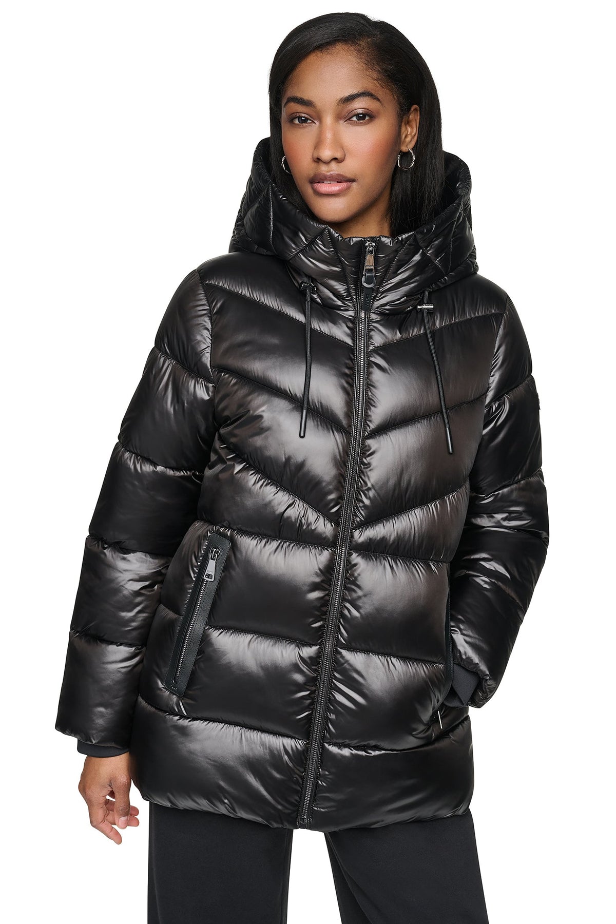 PEARALIZED HOODED PUFFER Bitter | DKNY