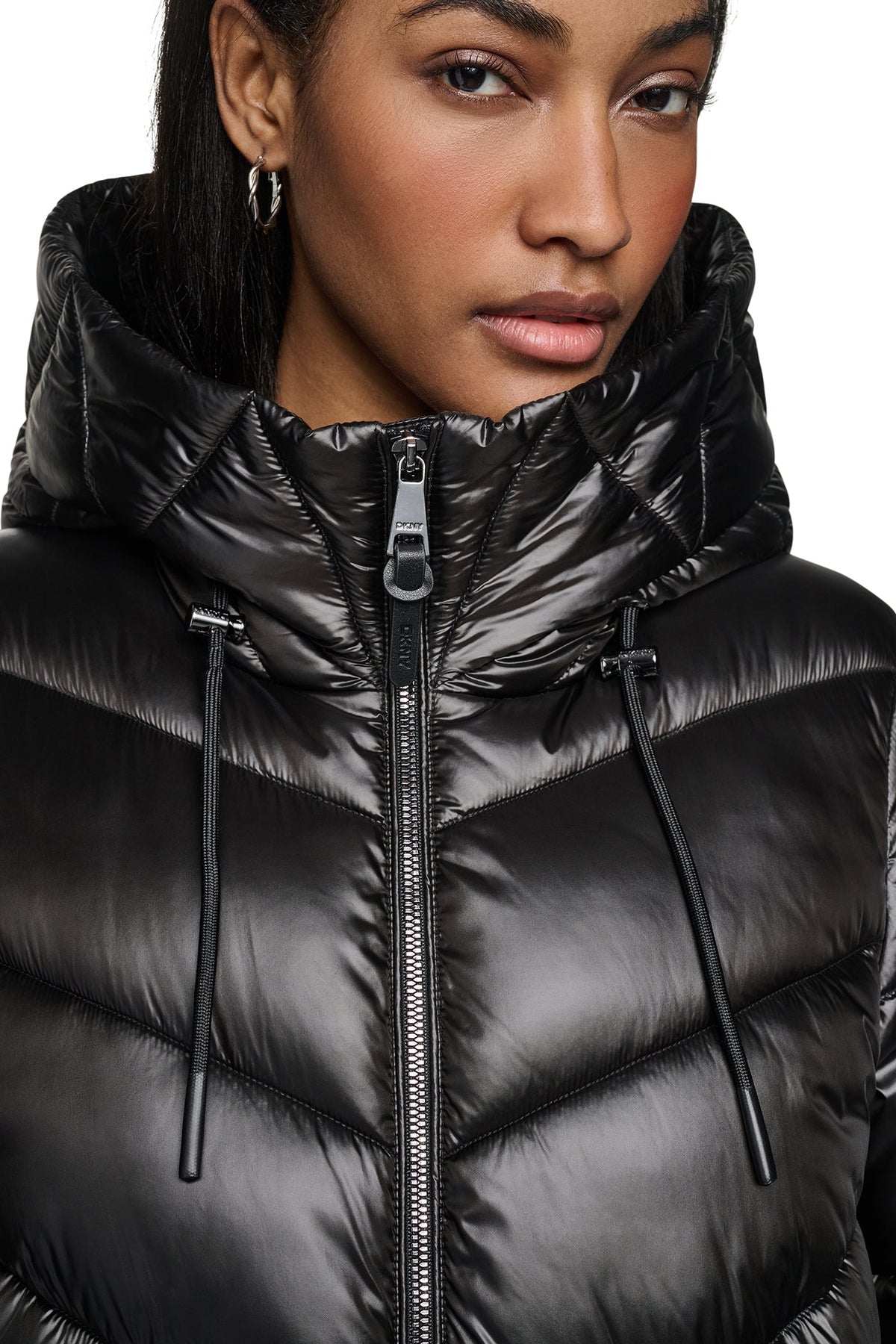 PEARALIZED HOODED PUFFER Bitter | DKNY